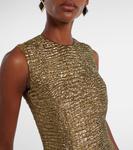 Платье миди из пике с металлическим эффектом Mara Emilia Wickstead, Gold - фото 4