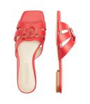 Пантолеты женские Pinko кожаные с декоративной пряжкой, красный - фото 4