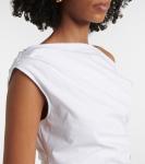 Мини-платье Phare из хлопка с драпировкой Staud, белый - фото 4