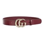 GUCCI Кожаный ремень GG Marmont, Red - фото