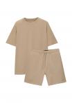 Футболка PULL&BEAR SET BERMUDA SHORTS AND T-SHIRT, Sand - фото 5