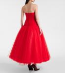 Платье из тюля без бретелек с декором Carolina Herrera, Herrera Red - фото 3