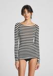 Топ GAI+LISVA AMALIE STRIPE , Off White Black Stripe/Off-White - фото