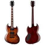 Электрогитара ESP LTD Viper-256QM Electric Guitar - Dark Brown Sunburst - фото