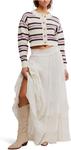 Свитер Free People Women's Lila Stripe Cardi, Ivory Combo - фото 5