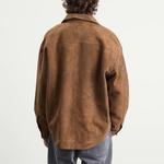 Куртка-рубашка из козьей замши Ami Paris, noisette - фото 3