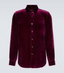 бархатная рубашка Dries Van Noten, Violet - фото