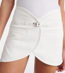 Мини-юбка эллипса из твила Courrèges, белый - фото 4