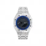 Часы Casio G-Shock Analog-Digital 2100 Series, арт. GA-2100-1A1, серебристый иней/сине-фиолетовый - фото