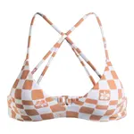 Check It Roxy Женский топ бикини, белый/коричневый - фото 2