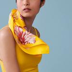 Шёлковый платок женский жёлтый HERMES - фото 2