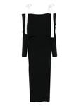 Трикотажное макси-платье с открытыми плечами ROTATE BIRGER CHRISTENSEN, черный - фото 2