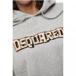 Однотонная толстовка с капюшоном и напечатанным логотипом Dsquared2, Gray - фото 3