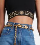 Обрезанный топ Greca Border Versace, черный - фото 5