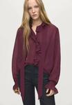 Блуза Mango Button-down blouse, Burgundy/Bordeaux - фото