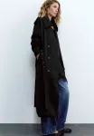 Свободный тренчкот Pull&Bear, Black - фото 4