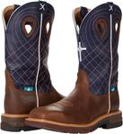 Ботинки Twisted X Men's 6" CellStretch Lacer Nano Safety Toe, Mocha/Navy - фото