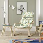 Детское кресло POÄNG IKEA, береза, Ulvsby точечный узор - фото 3