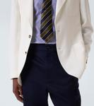 Хлопковые зауженные брюки Dunhill, House Navy - фото 5