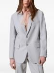 Однобортный блейзер из твила TWINSET, серый - фото 3