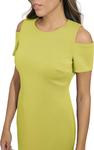 Женское платье-футляр Calvin Klein Scuba с открытыми плечами, Celery - фото 4