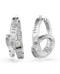 Серьги-кольца Matrix с родиевым покрытием Swarovski, Silver, Clear - фото 3