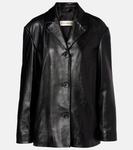 Кожаный блейзер Opus Nour Hammour, черный - фото