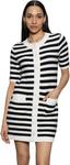 Платье Sanctuary Button Front Knitted Dress, цвет Chalk/Black Stripe - фото