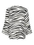 Топ с принтом леа зебра KAFFE, белый/черный - фото 5