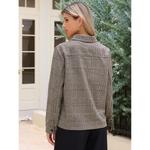 Укороченная клетчатая куртка-рубашка для женщин, рубашка с длинными рукавами, модная осенняя рубашка на пуговицах с карманами. Inspire Chic - фото 2