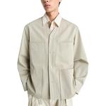 Куртка Collarless Overshirt Lemaire, зеленый - фото
