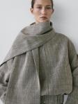 Бомбер с крапчатым эффектом и шарфом Massimo Dutti, grey - фото 3