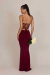 Платье WAL G TALL MARY ROSE TIE MAXI, Wine/Bordeaux - фото 3
