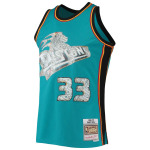 Мужская майка Mitchell & Ness Grant Hill Teal Detroit Pistons 1996-97 Hardwood Classics NBA Diamond Swingman, посвященная 75-летию НБА - фото 2