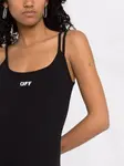 Платье в рубчик с логотипом Off OFF-WHITE, черный - фото 3