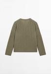 Джемпер Massimo Dutti CASHMERE OVERSIZE V-NECK, Mottled Green - фото 7