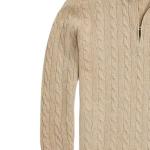 Пуловер с кабельной вязкой и вышивкой пони Polo Ralph Lauren, коричневый - фото 7