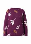 Джемпер Ulla Popken LEAF PATTERN LONG SLEEVE, Forest Berry/Berry - фото 5