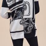 Кардиган женский Hermes с принтом, черный / белый - фото 6