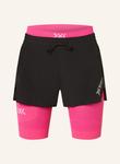 Шорты для бега effektor 2-в-1 X-BIONIC, цвет SCHWARZ/PINK - фото