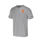 Мужская футболка Darius Rucker Collection от Heather Grey New York Mets Henley Fanatics, серый - фото 3