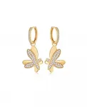 Серьги-Кольца с подвесками в виде бабочек Classicharms, gold - фото