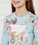 Толстовка детская Guess с бабочками, голубой - фото 4