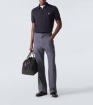 Футболка-поло из вирджинской шерсти Prada, Blu - фото 2