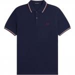 Поло с вышитым логотипом FRED PERRY, синий - фото