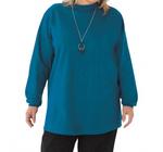 Jersey Mock Turtleneck Long Sleeve Top - Plus In Deep Sea On The Plus Side, Deep Sea - фото