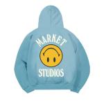 Худи Market Smiley Upside Down Lockup Hoodie, Retro Blue - фото