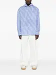Рубашка в полоску с логотипом JACQUEMUS, синий - фото 2