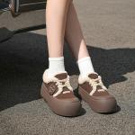 Женские скейтерские кроссовки EBLAN коричневые (с флисовой подкладкой) - фото 5