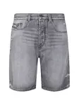 Джинсовые шорты с эффектом потертости Diesel, серый - фото